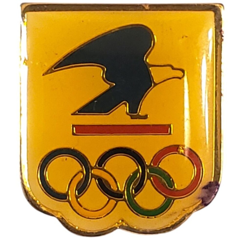 Vintage USPS Postal Service Pin - Eagle with Olympic Rings Sponsor Hat Lapel Pin